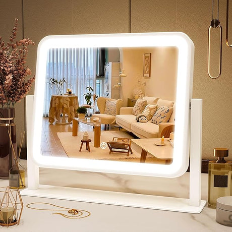 Vanity Mirror with Lights 14"×12" Makeup Mirror with Lights,Lighted Vanity Mirror Tabletop