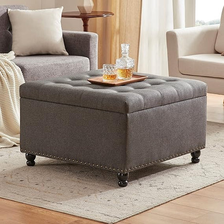 Large Square Storage Ottoman Bench