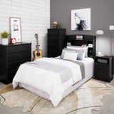 Astrid Tall Black Dresser: 16"D x 20"W x 52"H, 6-Drawer Chest for Bedroom by