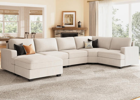 Sectional Sofa Couch L Shape Loveseat Modern Linen Love Seater Home Furniture