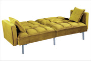 Regal Convertible Sleeper Sofa Bed, Velvet Pull Out Couch with Mid-Century Style