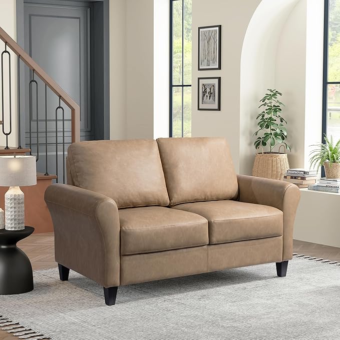 Watford Loveseat with Rolled Arms, Dark Grey