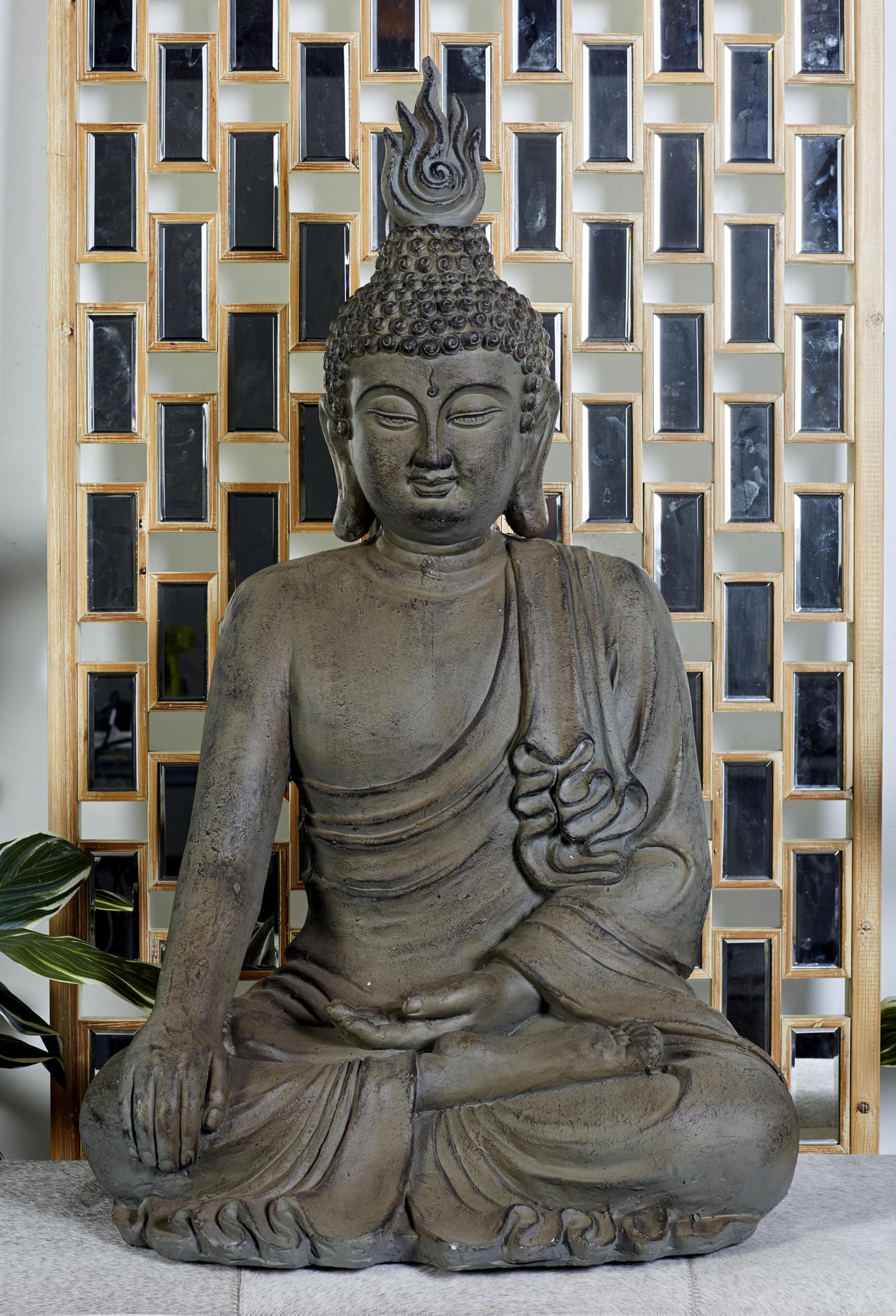 Polystone Buddha Decorative Sculpture Meditating Home Decor Statue