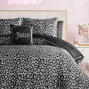 Black Leopard Satin Queen Comforter Set - 8-Piece Luxury Bedding