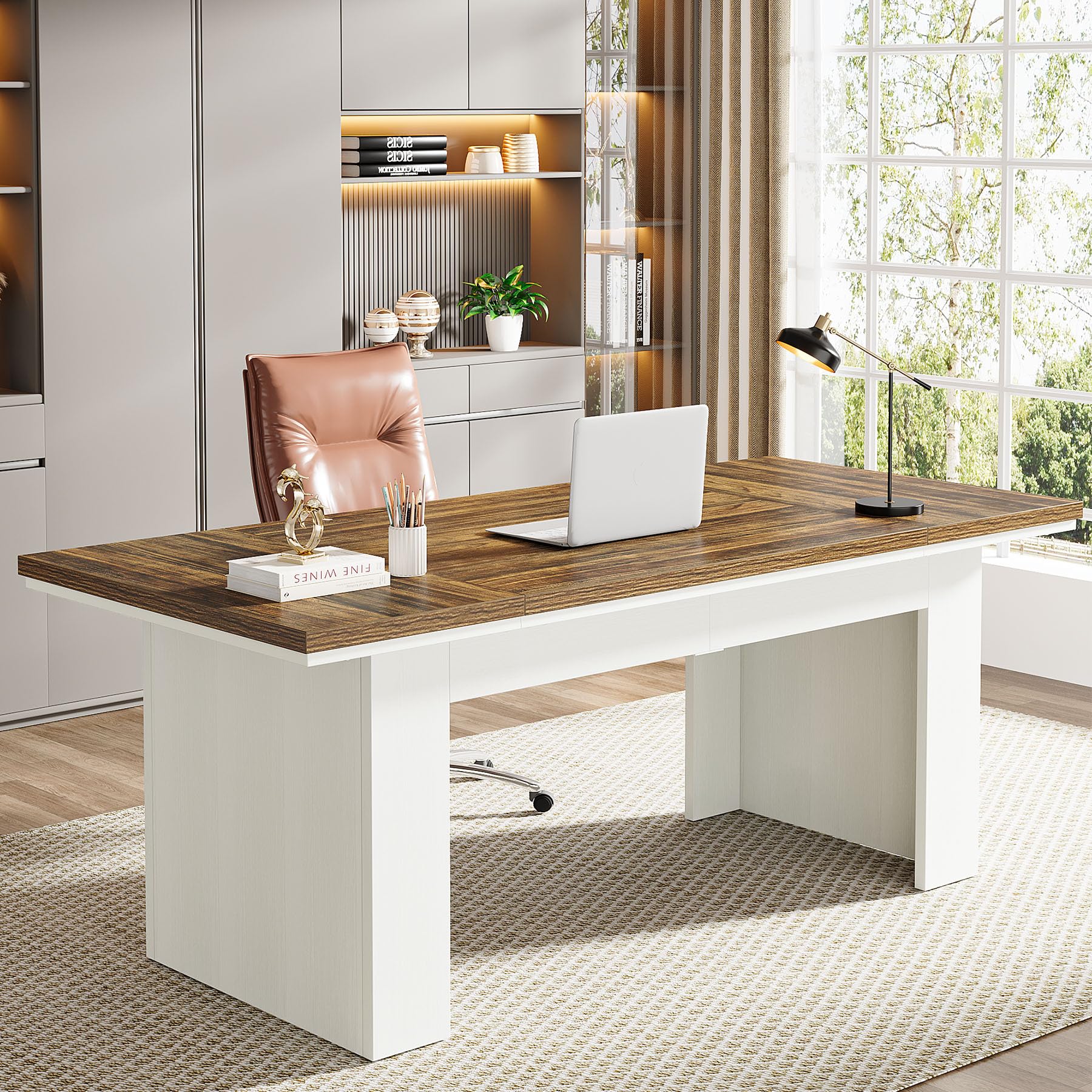 63" Executive Office Desk, Modern Computer Desk for Home Office, Easy Assembly
