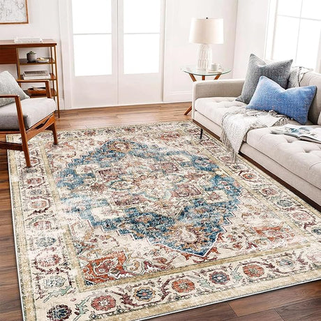 5'x7' Washable Area Rug Vintage Rug Traditional Floor Cover Foldable Thin Rug Kitchen