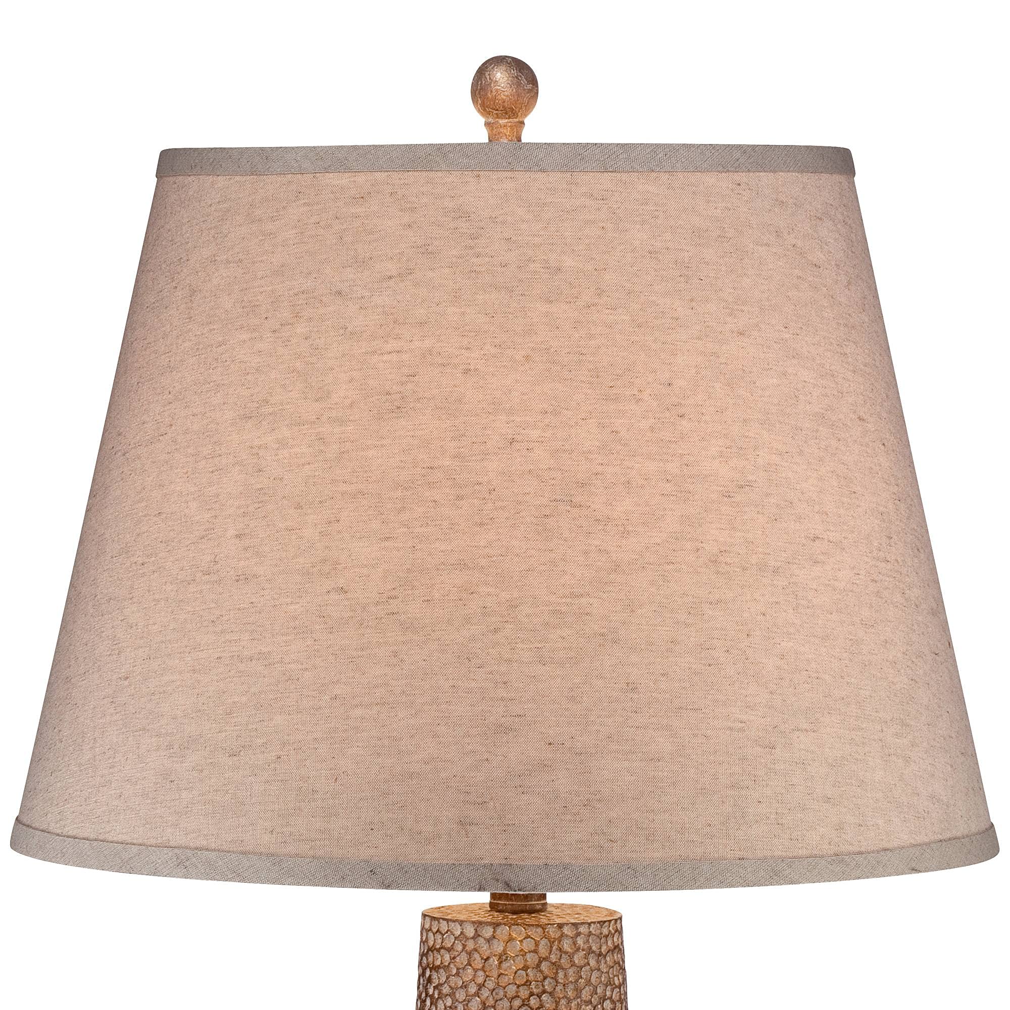 Bentley Rustic Farmhouse Table Lamps 29" Tall Set of 2 Brown Leaf Hammered Metal Pot