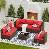 Patio Furniture Sets, Modular Rattan Outdoor Patio Sectional Furniture Sofa Set