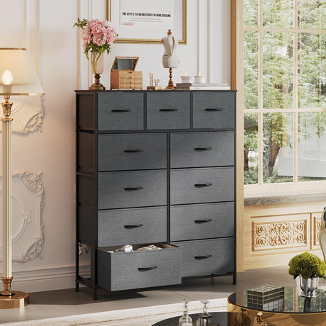 Tall Dresser for Bedroom, Fabric Dresser Storage Tower, Dresser & Chest of Drawers