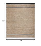 Natural Jute Area Rug 8x10 - Handwoven Boho Farmhouse Style