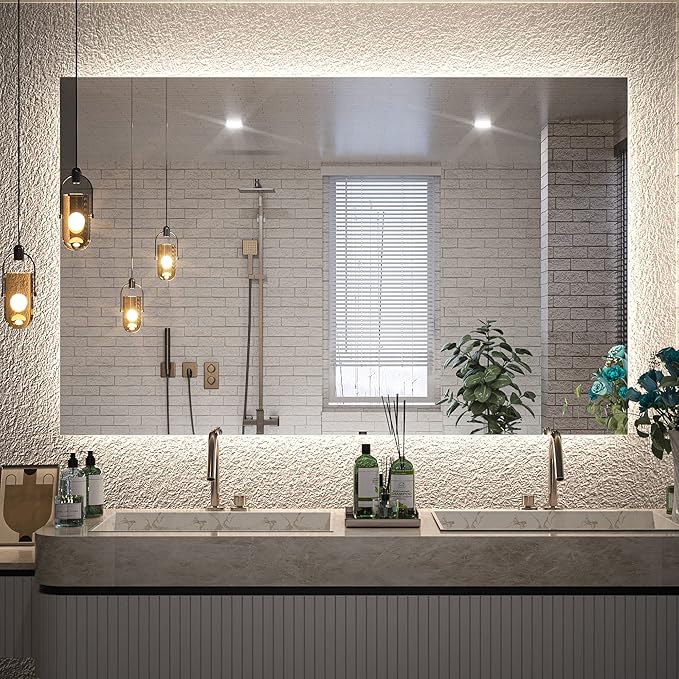 LED Backlit Bathroom Mirror, 3-Color Vanity Mirror