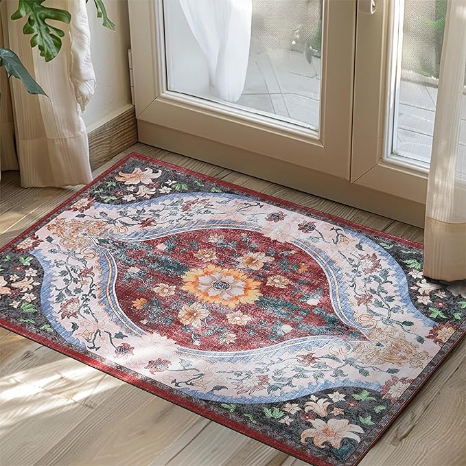 Ruggables Washable Rugs 8x10 Area Rugs for Living Room Washable Vintage Boho Rugs
