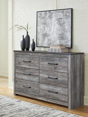 Bronyan Contemporary 6 Drawer Dresser, Gray