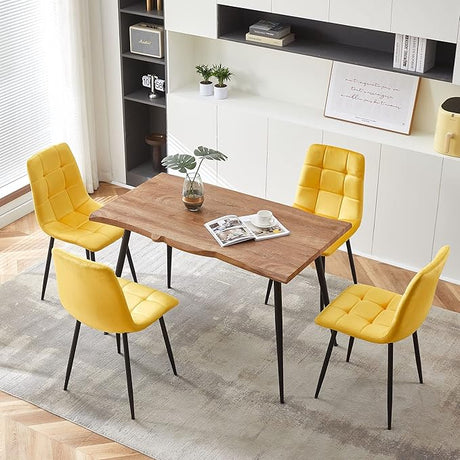 5-Piece Dining Table Set, 47 in Modern Irregular Rectangle Kitchen Table