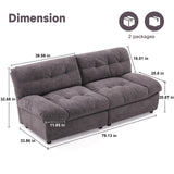 80" Chenille Cloud Deep Seat Couch Loveseat for Living Room, Modern Sofa Couch