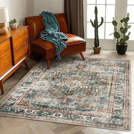 5'x7' Washable Area Rug Vintage Rug Traditional Floor Cover Foldable Thin Rug Kitchen