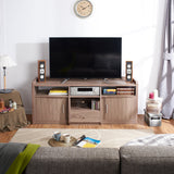 Witmer Contemporary 4 Open Shelves TV Stand with 2 Enclosed Cabinets, Media Center