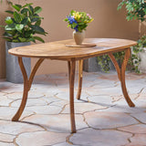 Baia Outdoor 70" Oval Acacia Wood Dining Table, Teak