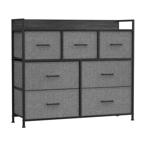 Dresser for Bedroom, Chest, Clothes Organizer Storage Unit 7 Fabric Drawers with Handles