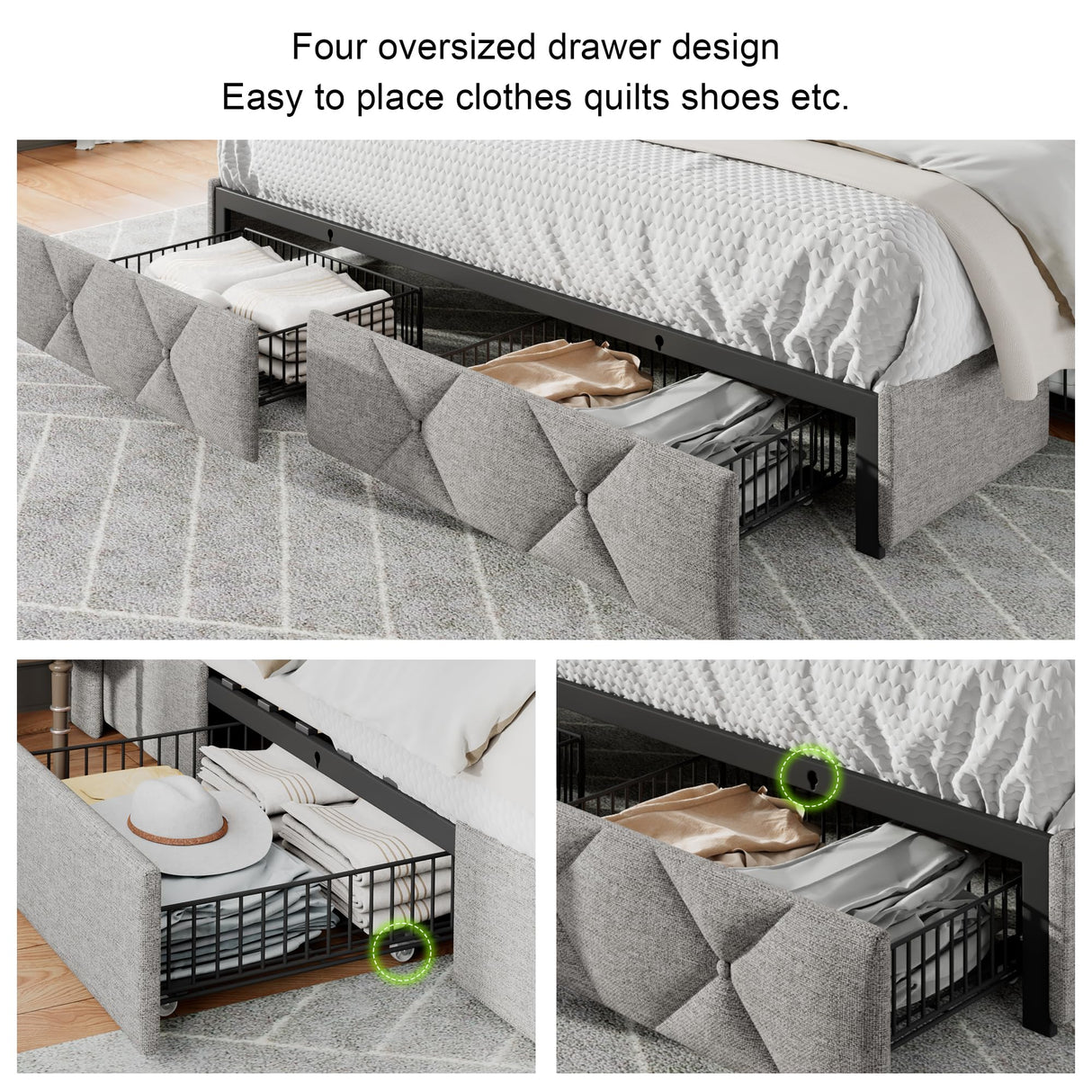 RegalNest Luxe – Bed Frame with Storage Drawers & USB Charging Ports