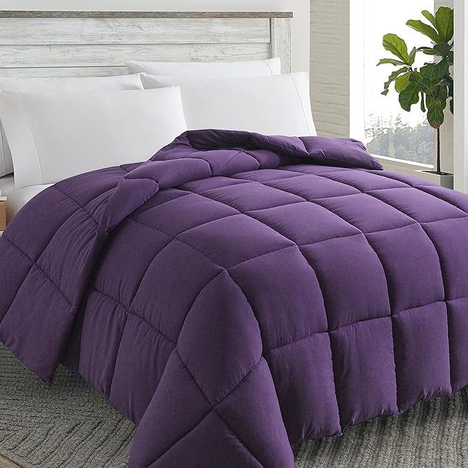 Down Alternative Comforter (Red/Black, Twin) - All Season Soft Quilted Twin Size Bed