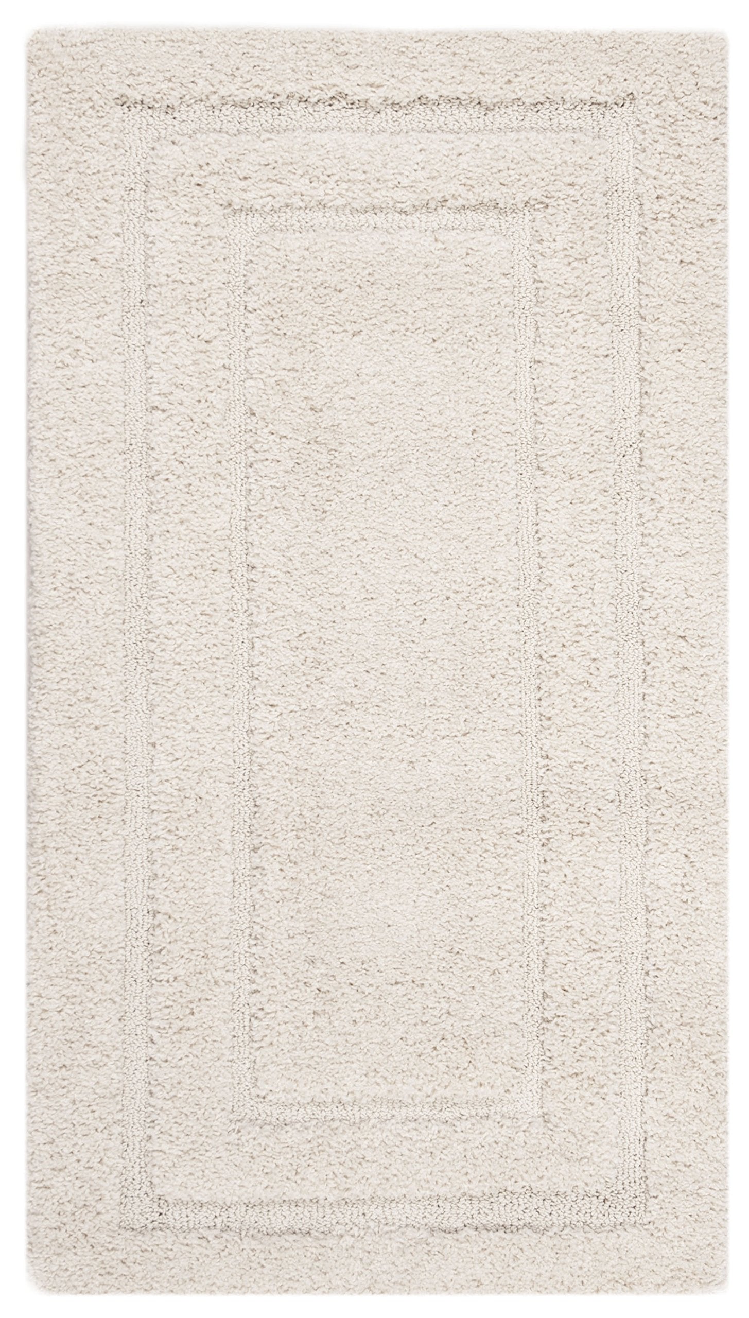 Florida Shag Collection Accent Rug - 2' x 3', Cream & Cream, Border Design