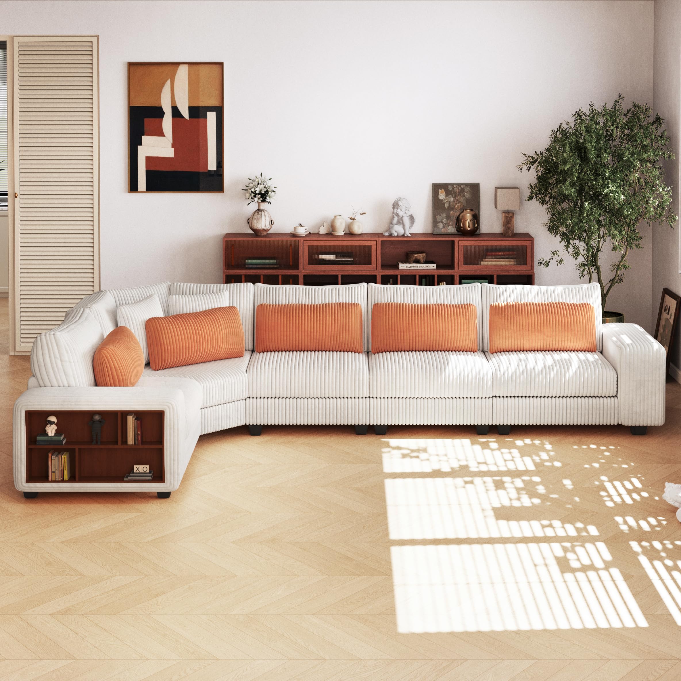 142’’ L-Shaped Reversible Corner Modular Sectional Sofa