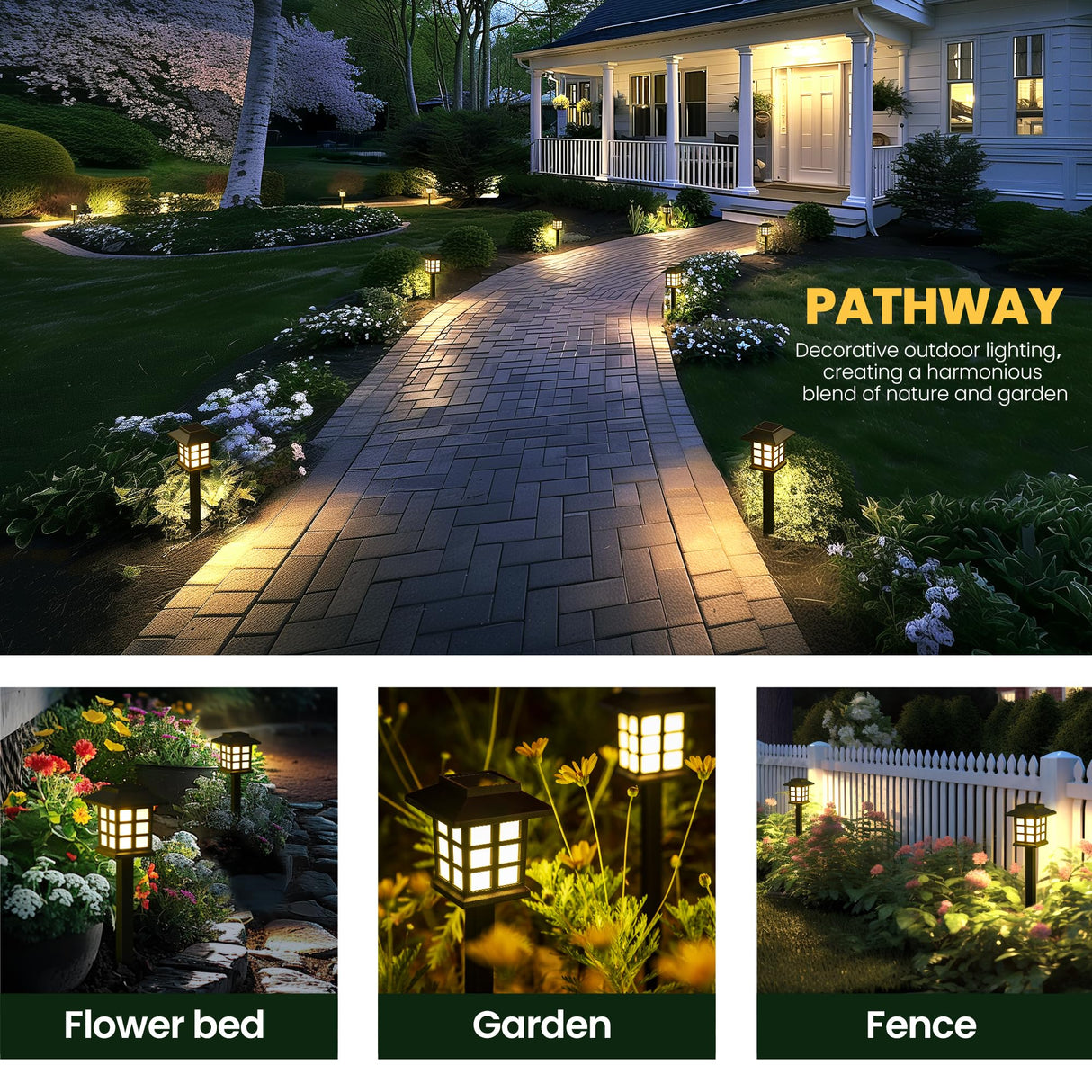 Solar Outdoor Lights,12 Pack LED Solar Lights Outdoor Waterproof, Solar Walkway Lights