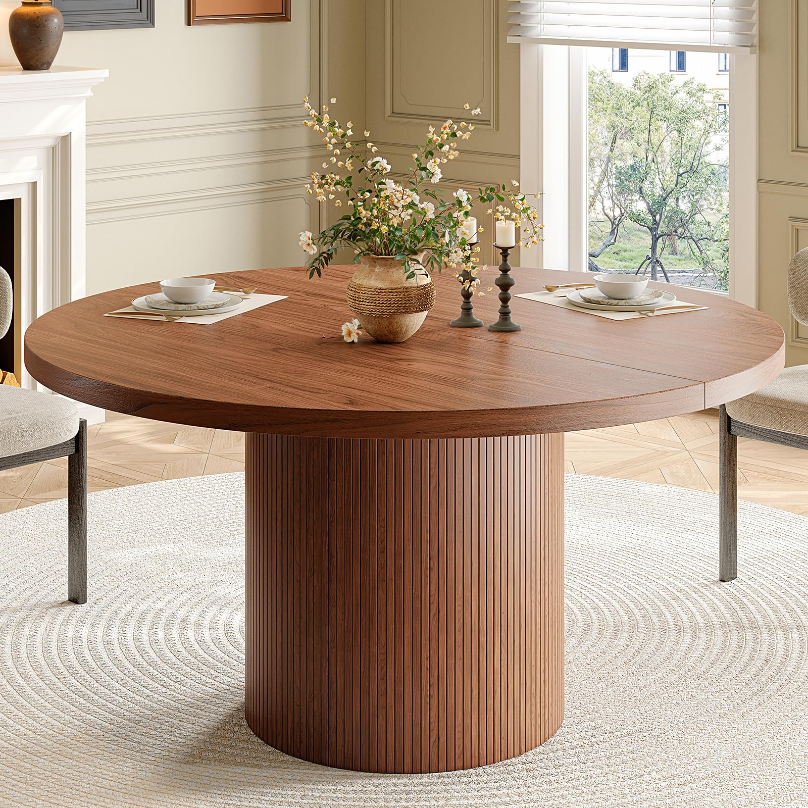 47 Inch Round Dining Table for 4