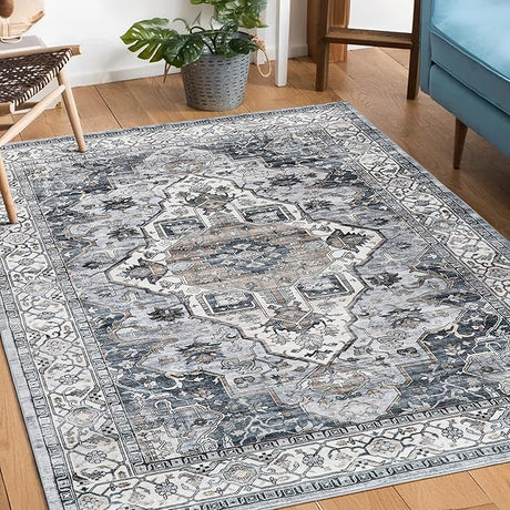 Machine Washable Rug 8x10 Area Rugs for Living Room Large Boho Bedroom Vintage