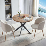 5 Pieces Dining Table Set for 4, Home Kitchen Round Dining Table with Thick Tabletop