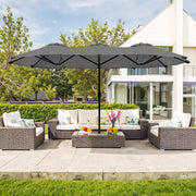 15FT Large Patio Umbrella with Base Included, Outdoor Double sided Umbrellas