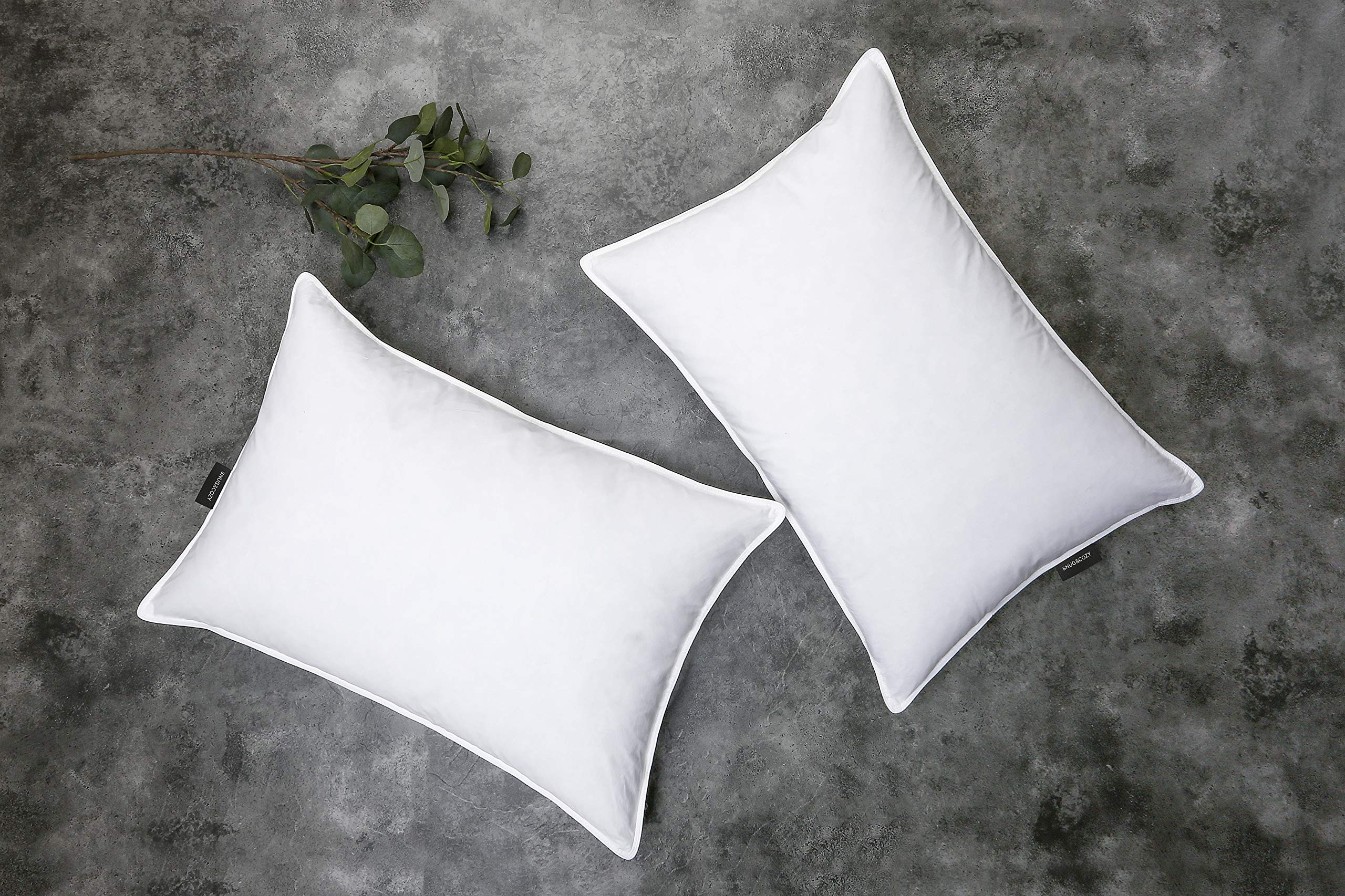 Grey Goose Feather Down Pillows for Sleeping(2 Pack)- Standard Size(20IN×26IN)
