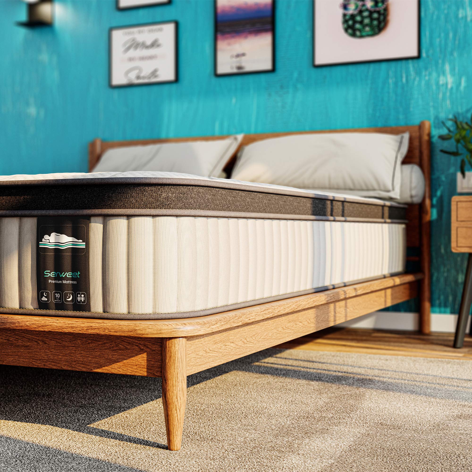 10 Inch Memory Foam Hybrid Queen Mattress - Heavier Coils for Durable Support