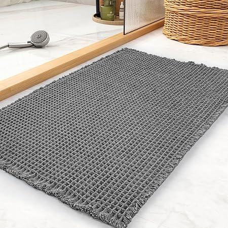 Waffle Bath Mat Rug, Super Absorbent Non Slip Bath Mats for Bathroom Mat