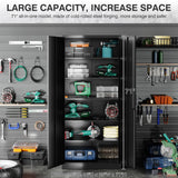 Metal Garage Storage Cabinet with 2 Doors and 5 Adjustable Shelves 71" Pantry Cabinet