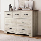 Modern 7 Drawers Dresser for Bedroom, Wood Dresser