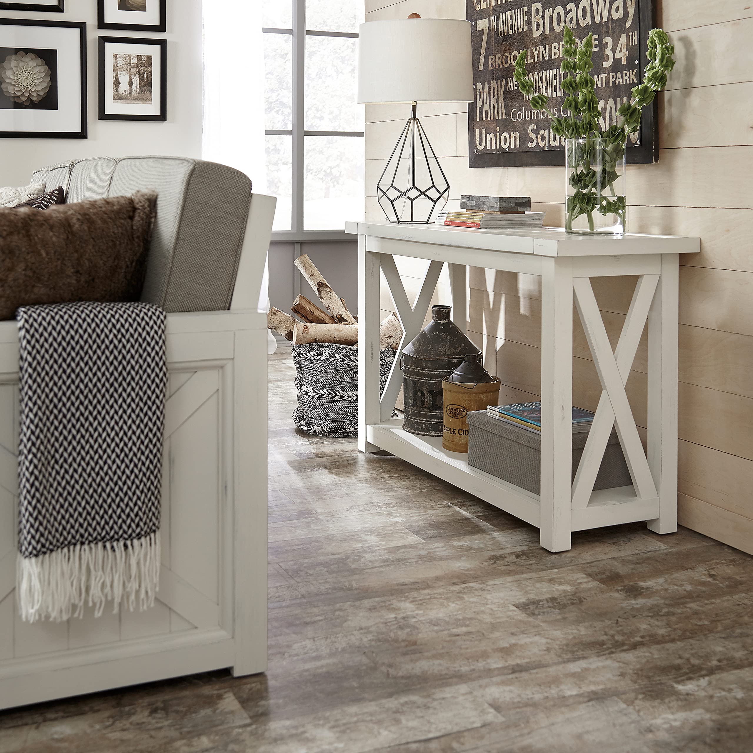Seaside Lodge White Console Table by Home Styles,