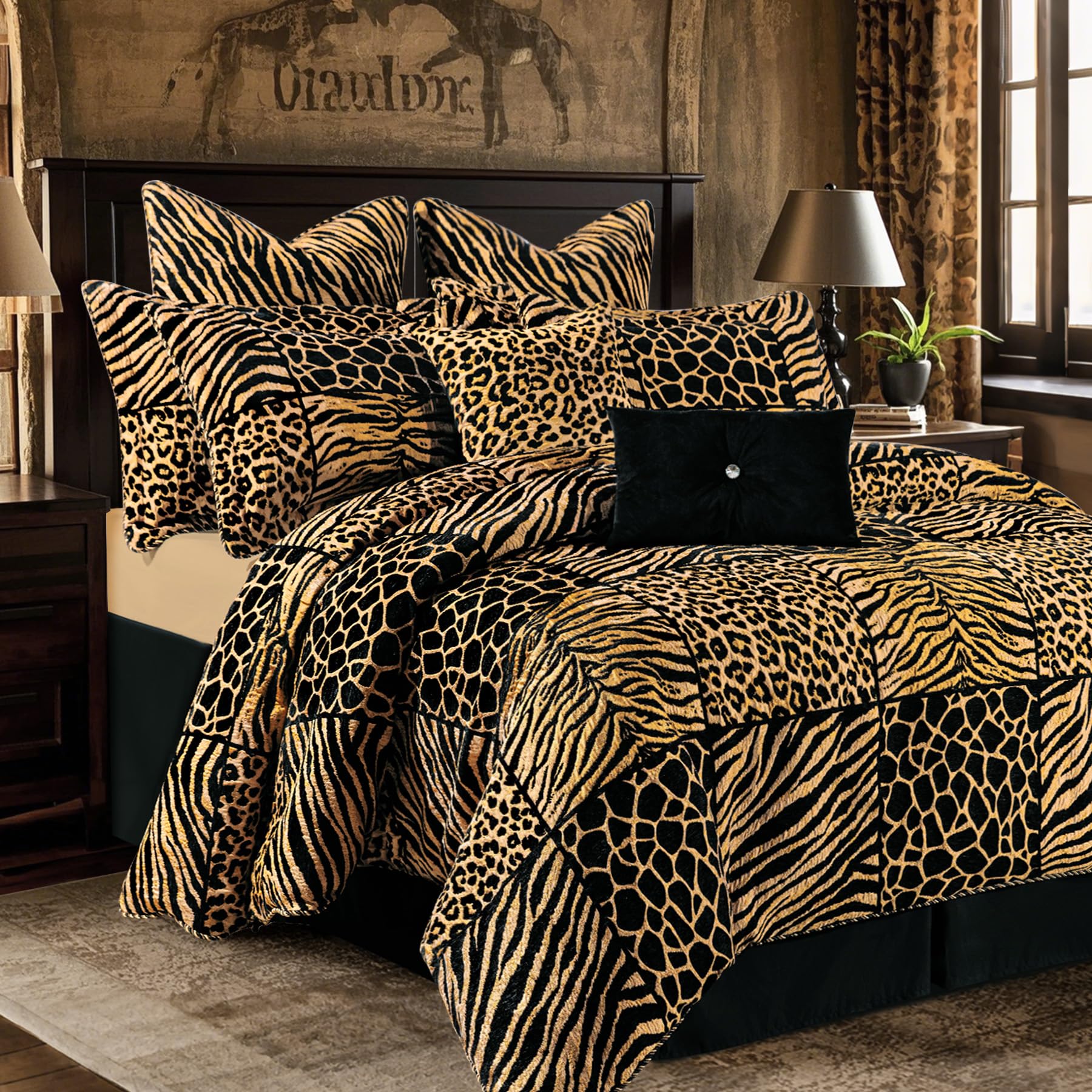 Safari Animal Print King Comforter Set - 8 Piece