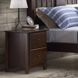 Shaker 2-Drawer Bedside Nightstand, Solid Wood with Cherry Finish