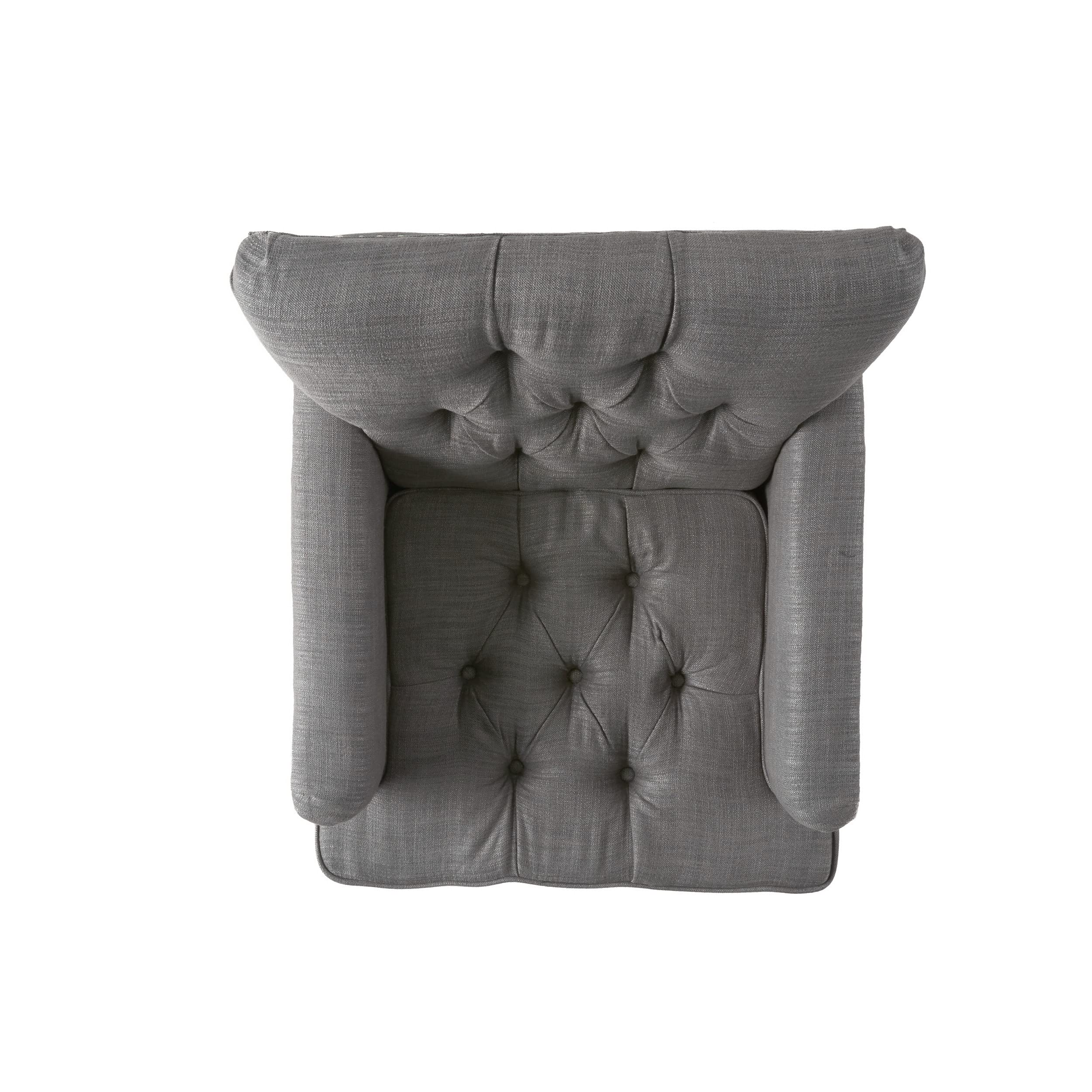 Knight Home Malone Club Chair, Charcoal Grey 28D x 29.5W x 33.5H Inch