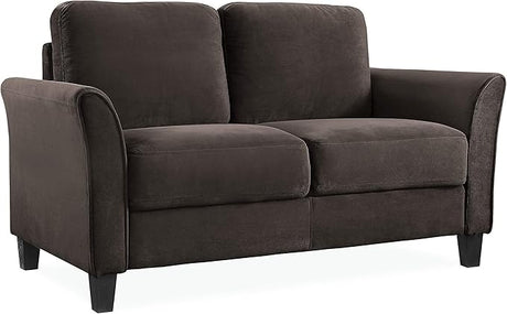 Solutions Watford Loveseat with Rolled Arms, Light Brown