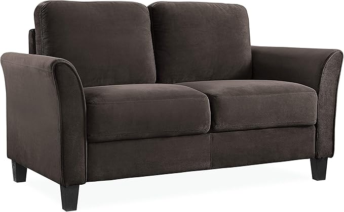 Watford Loveseat with Rolled Arms, Dark Grey