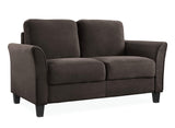 Lifestyle Solutions Watford Loveseat with Curved Arms, Coffee