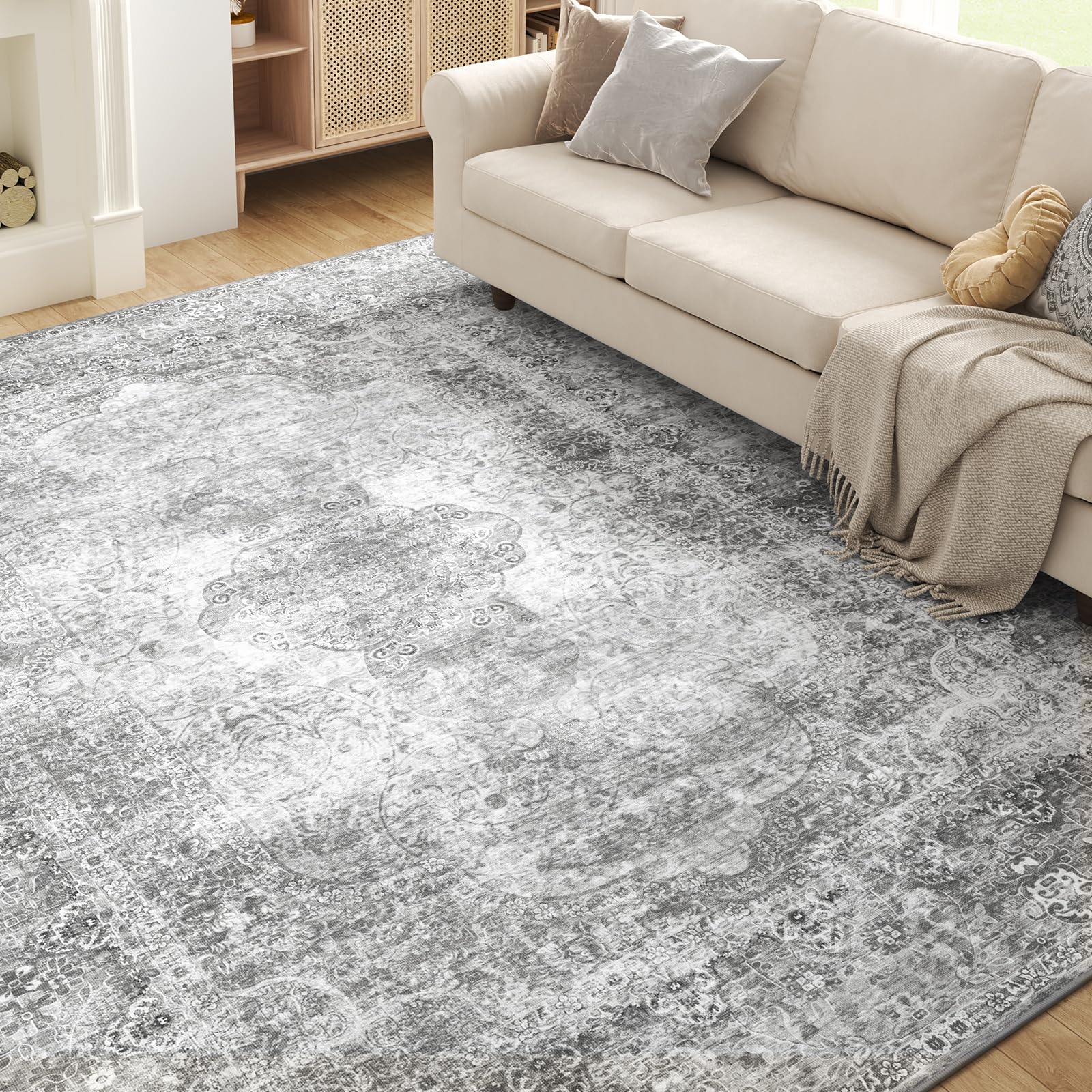 Rugs for Living Room Rug Carpet Vintage 8x10 Rug Machine Washable Rugs for Bedroom