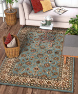 Barclay Collection Sarouk Light Blue 5x7 Area Rug - for Living Room, Bedroom, and Dining