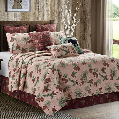 3 Piece Full/Queen Cabin Quilt Bedding Set - Lodge Life - Rustic Country Reversible