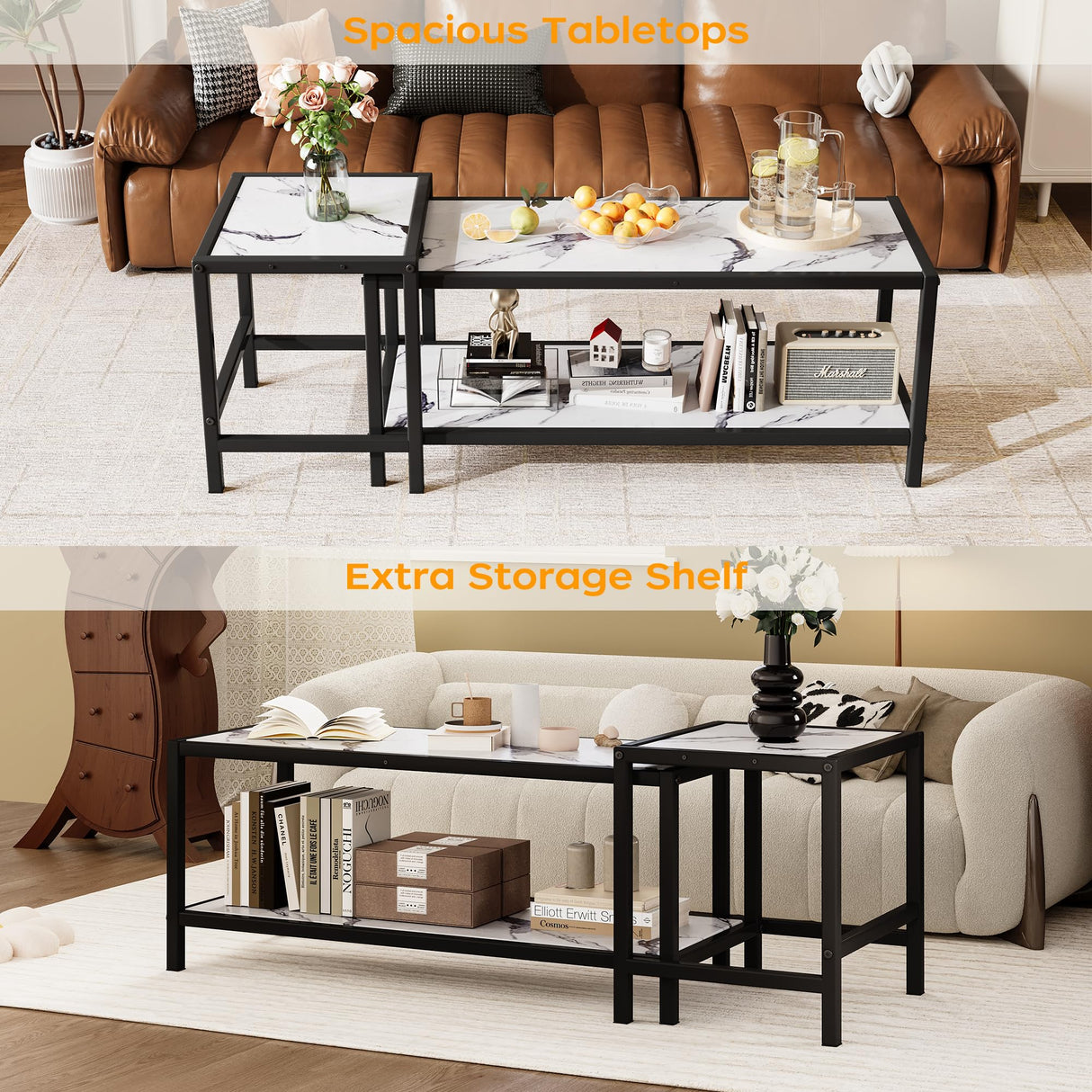 Coffee Table, Marble Coffee Tables for Living Room, Modern Center Table