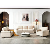 3-Piece Sofa Sets Sectional Living Room with Storage Space & Solid Wood Legs