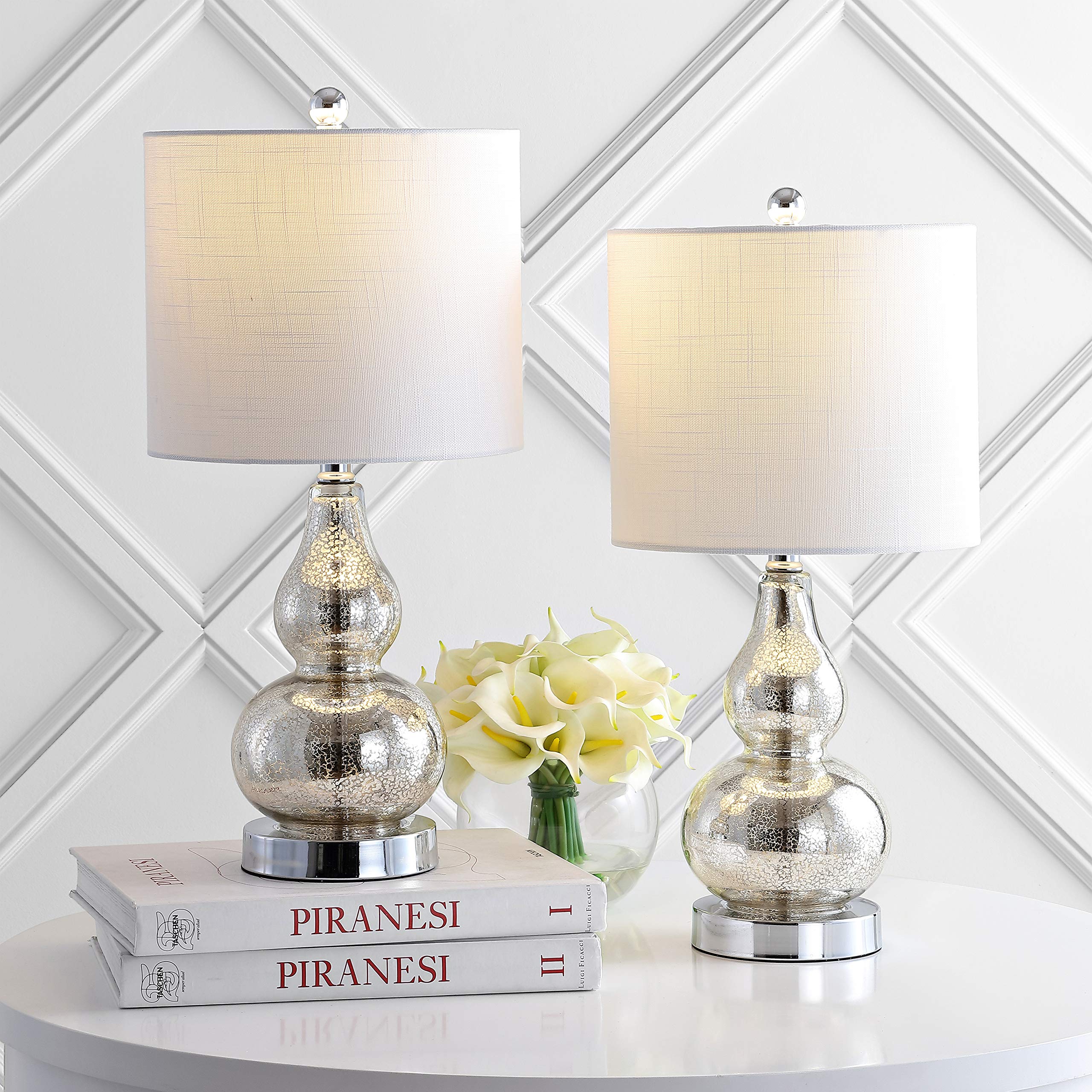 JYL1028C-SET2 Anya 20.5" Mini Glass Lamp(Set of 2) Transitional,Glam,Midcentury